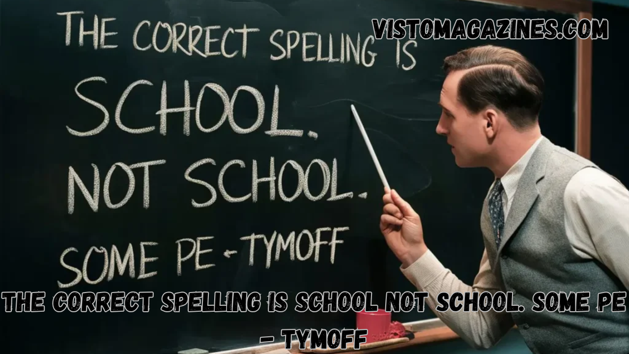 the correct spelling is school not school. some pe - tymoff